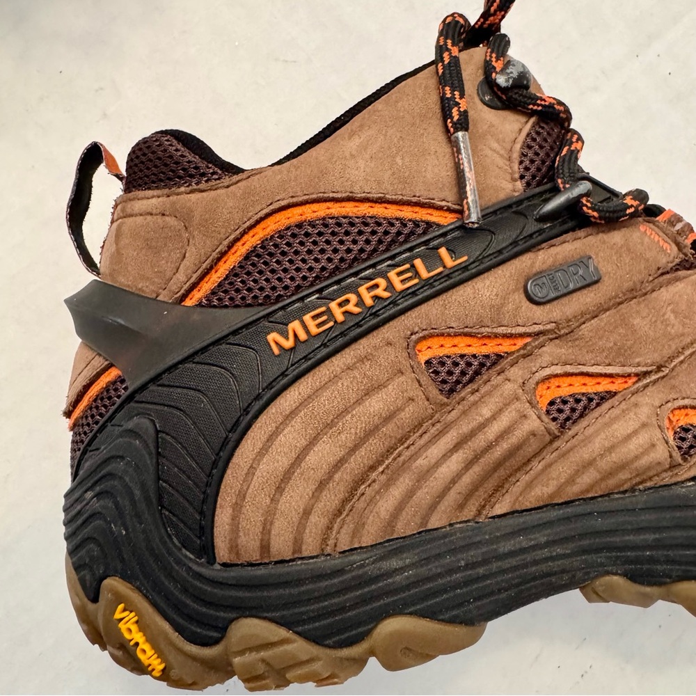 Merrell Mens Chameleon 7 Mid Waterproof Hiking Boots J84271 Tan Brown Size 8.5 - Picture 5 of 11